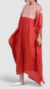 Red Silk Shibori Kaftan