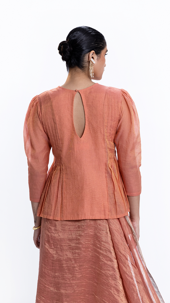 Metallic Shore Blouse - Peach