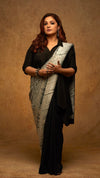 BLACK AND WHITE ARASHI SAREE